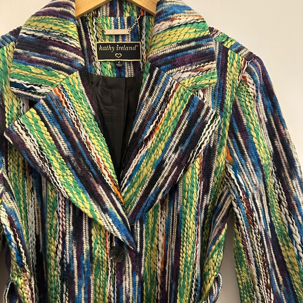 Kathy Ireland Multi-Color Faux Wool Duster Coat - NWT - Picture 6 of 7